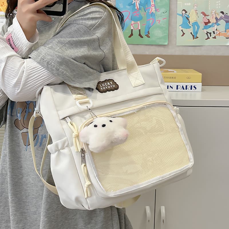 推し活グッズ クリアポケット付き推し活トートリュック