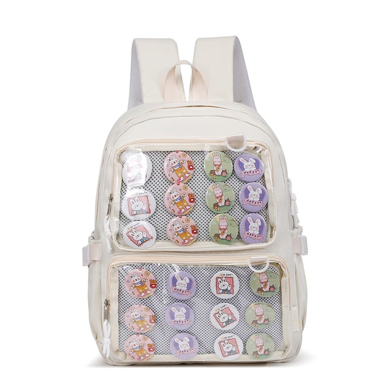 推し活グッズ メッシュポケット缶バッジ飾りリュック