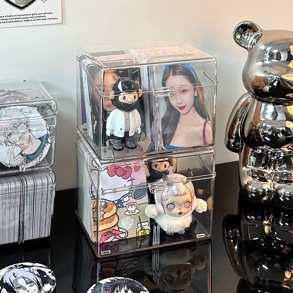 推し活グッズ 積み重ね可能な透明プロマイドケース