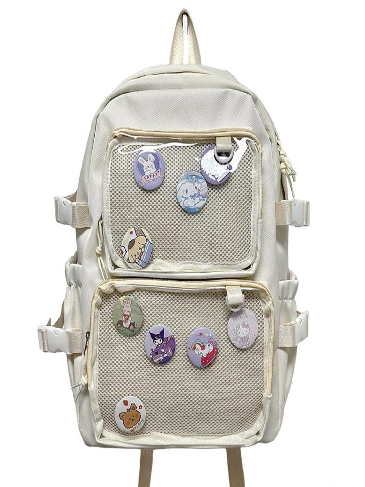 推し活グッズ メッシュポケット缶バッジ飾りリュック