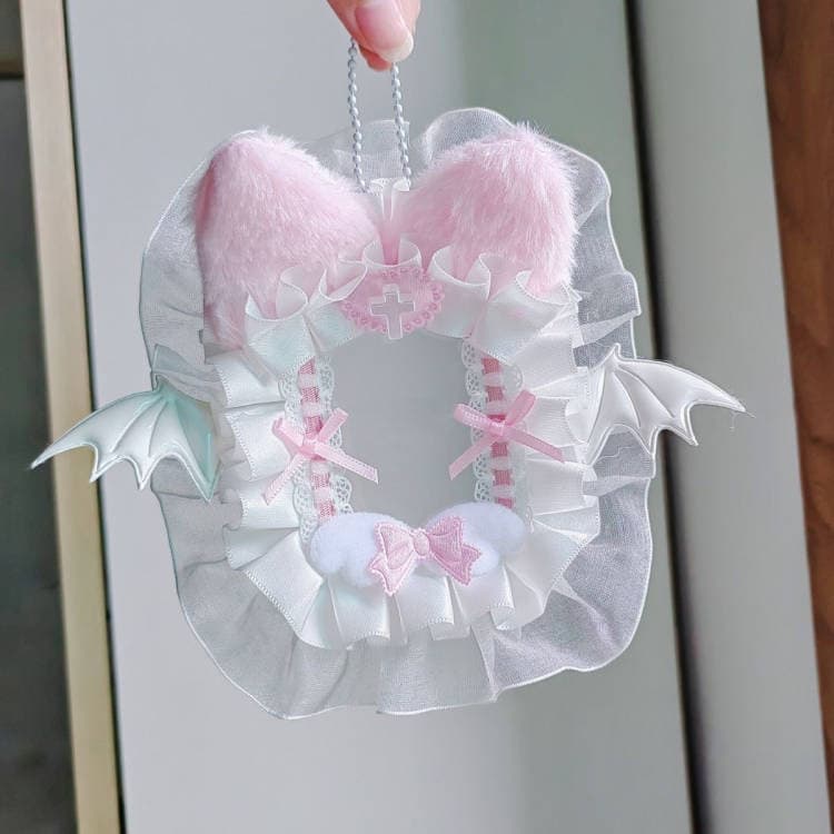 推し活グッズ 姫系フリルリボン付きトレカ飾り