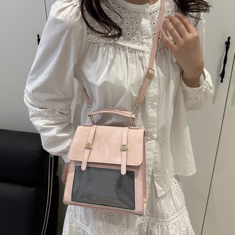 推し活グッズ ぬいぐるみチャーム付き透明ポケットバッグ