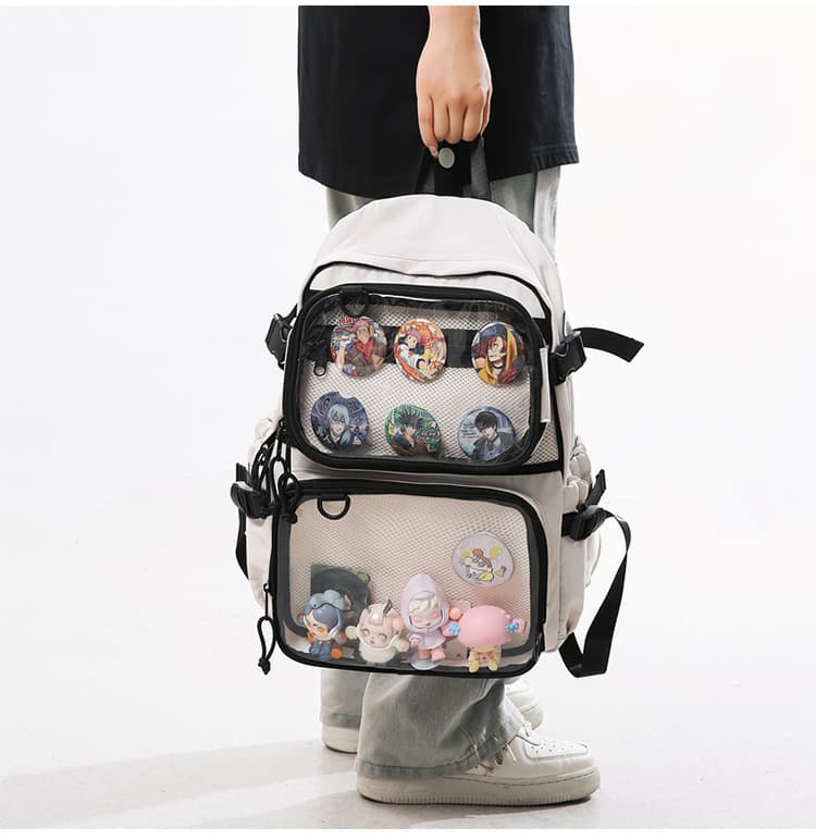 推し活グッズ 透明ポケット付き推しグッズ収納リュック